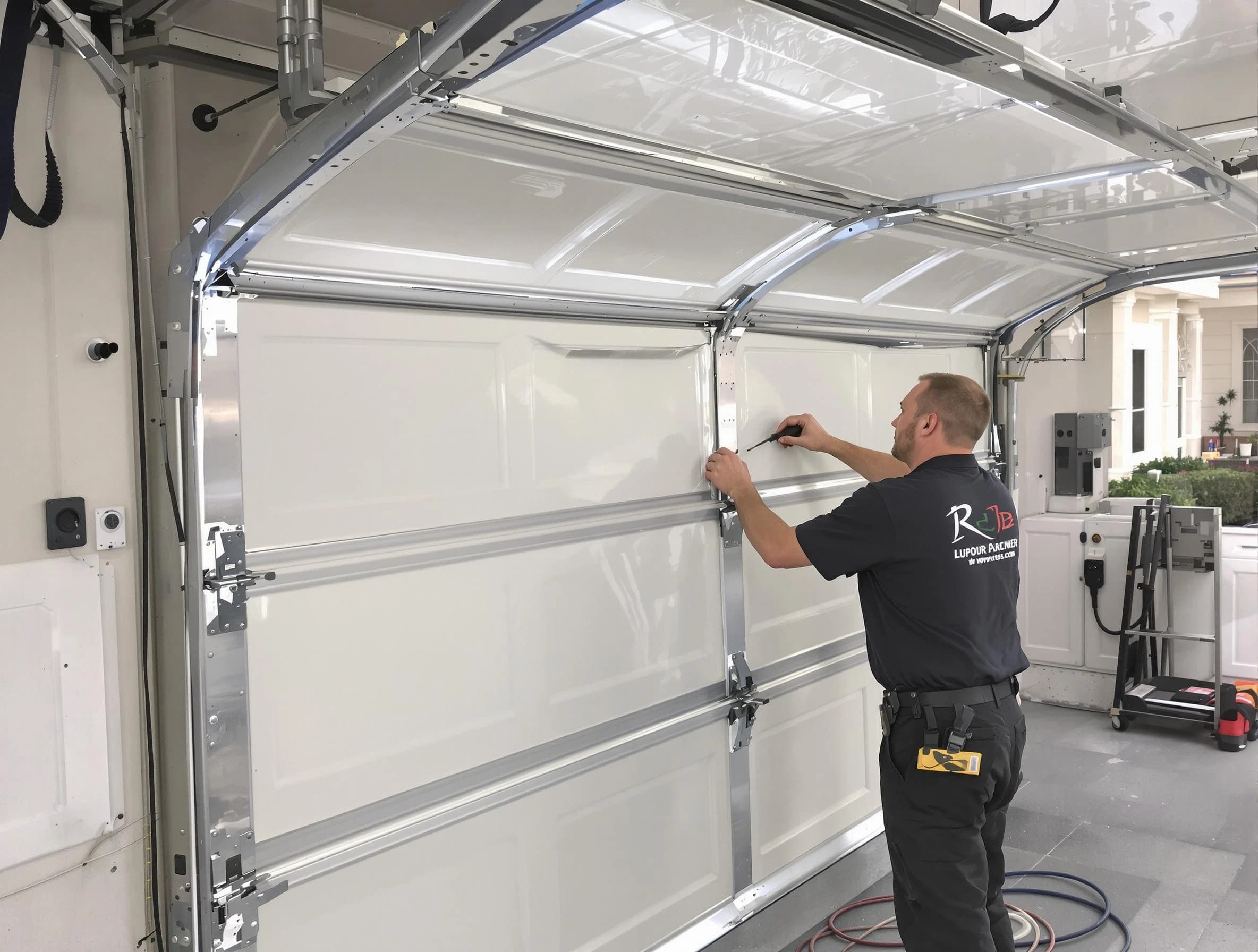 Draper Garage Door Repair professional performing panel repair in Draper
