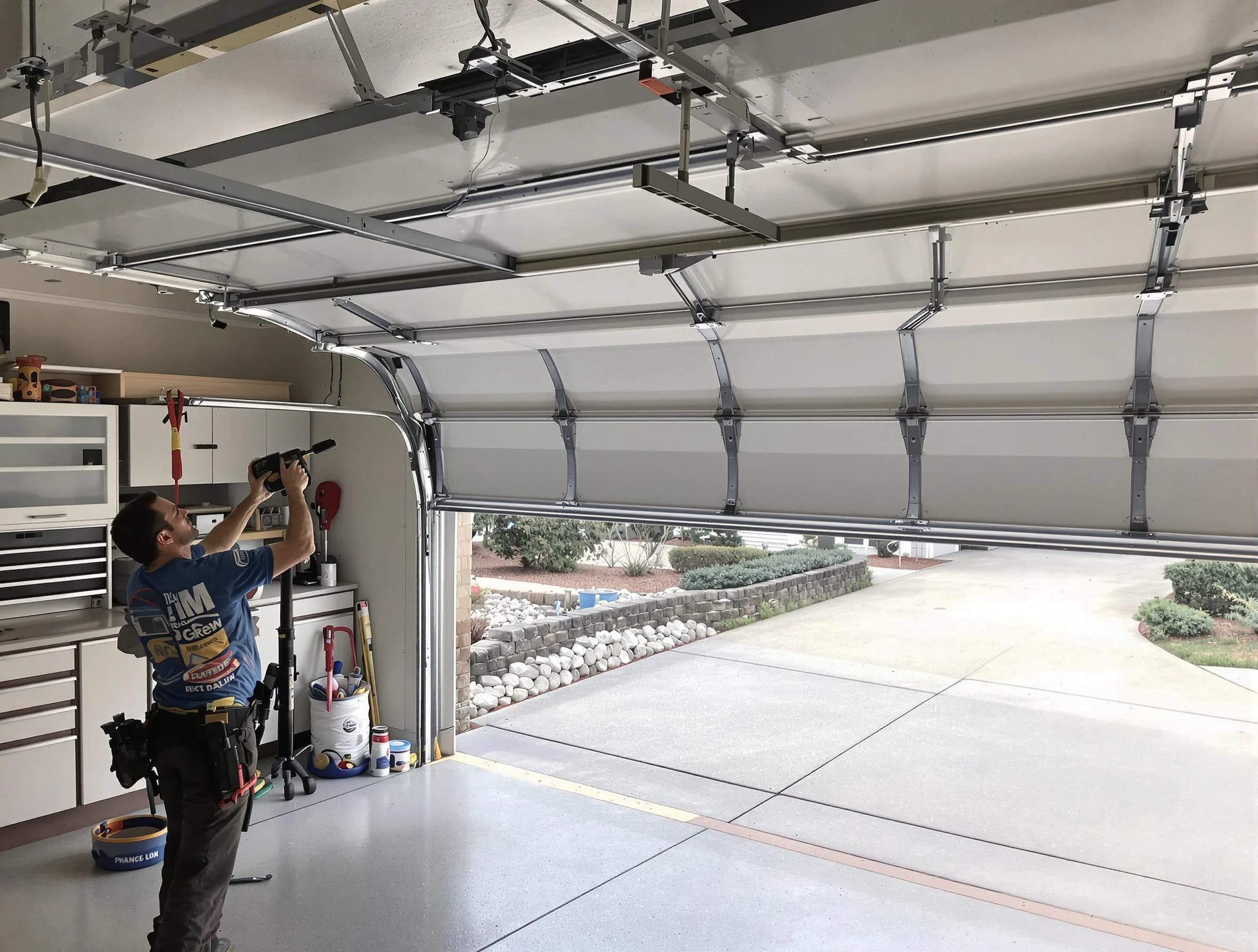 Garage door track repair service by Draper Garage Door Repair in Draper