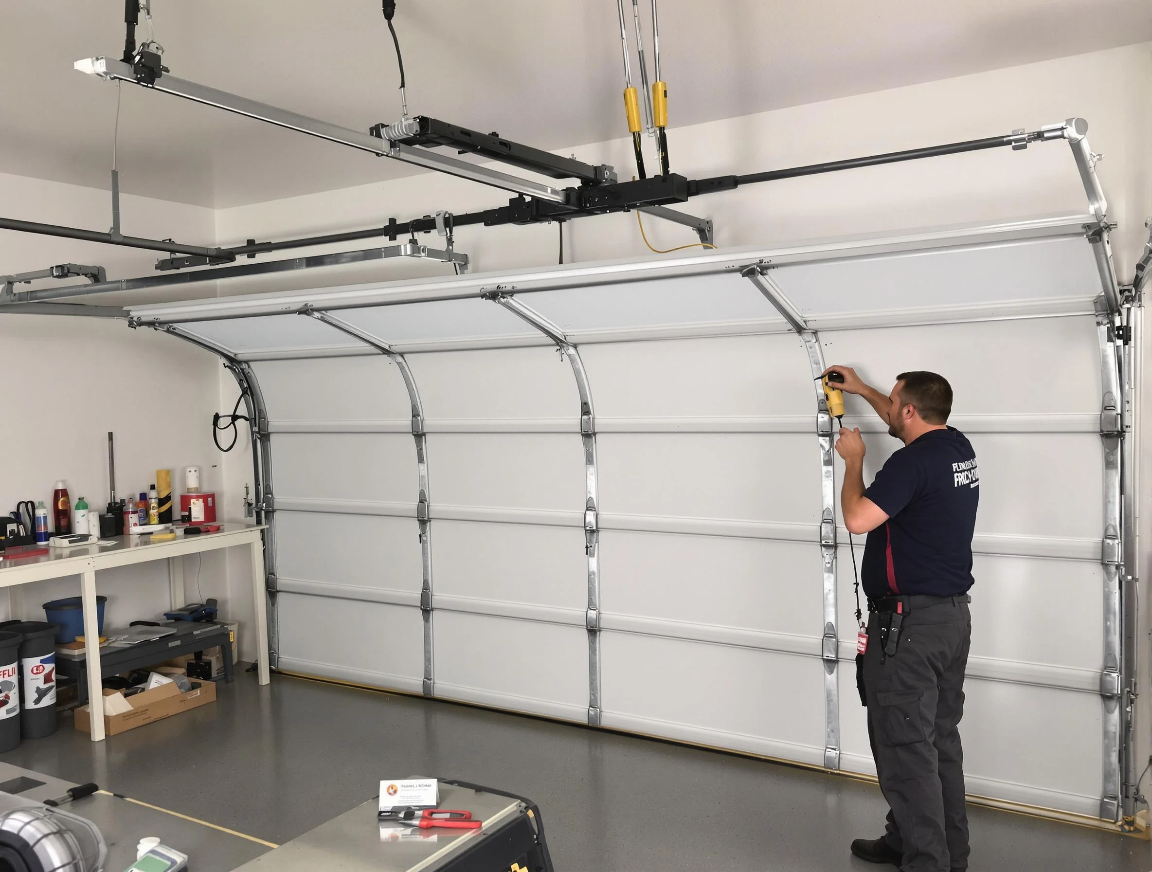 Draper Garage Door Repair certified technician performing overhead door system repair in Draper
