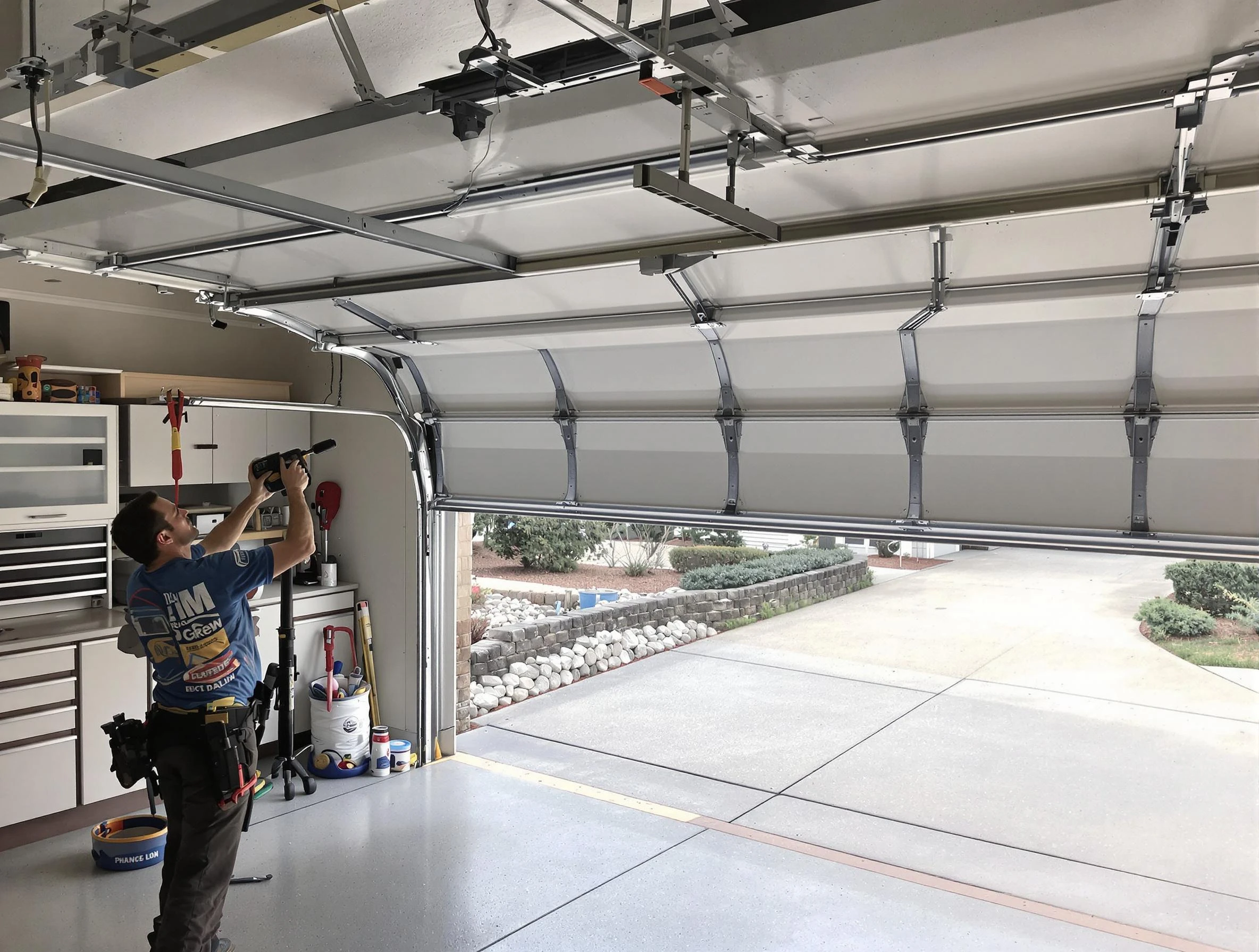 Garage door track repair service by Draper Garage Door Repair in Draper